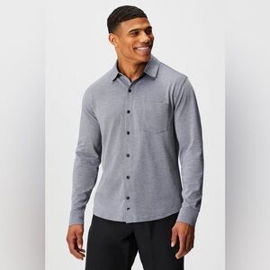 Fabletics SUPER SOFT Men's Charcoal Button Down Shirt